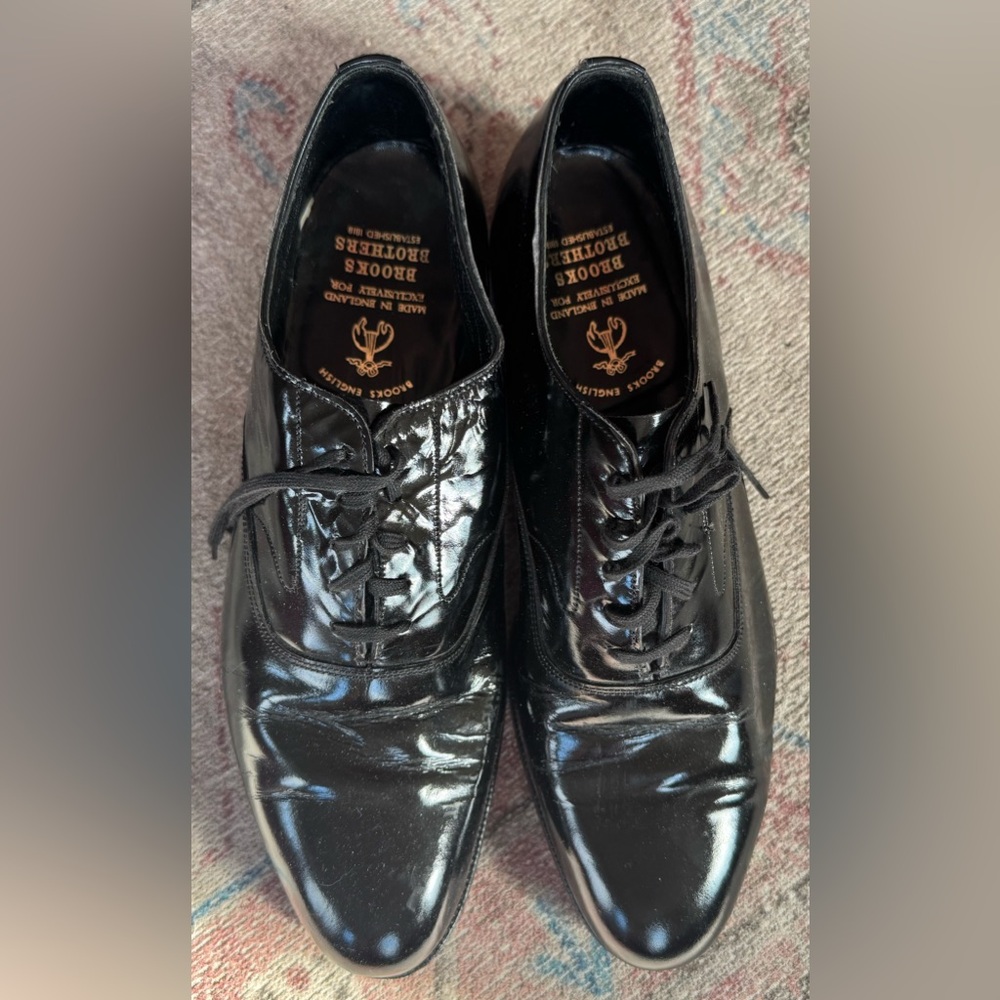 Brooks Brothers Glossy Black Oxfords